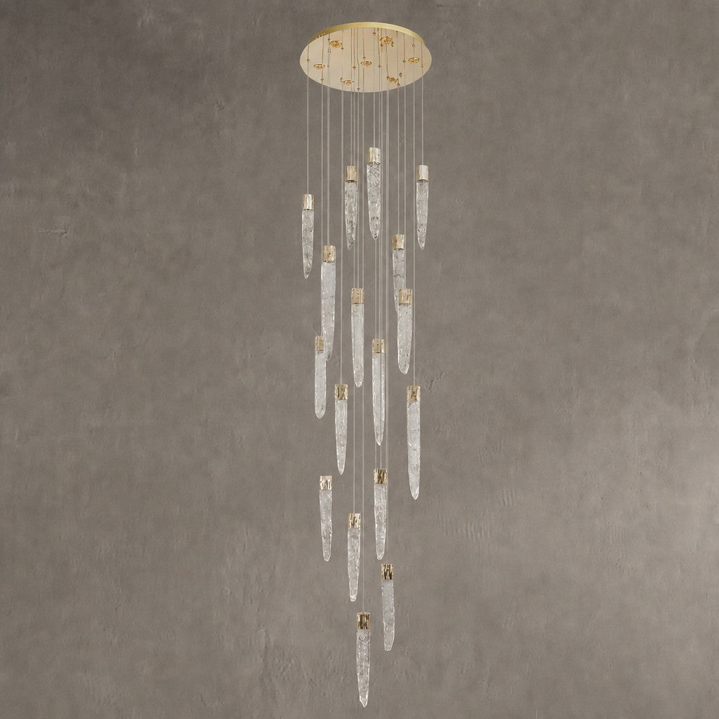 Halsey Icicle Crystal Glass Stairwell Chandelier 47" D