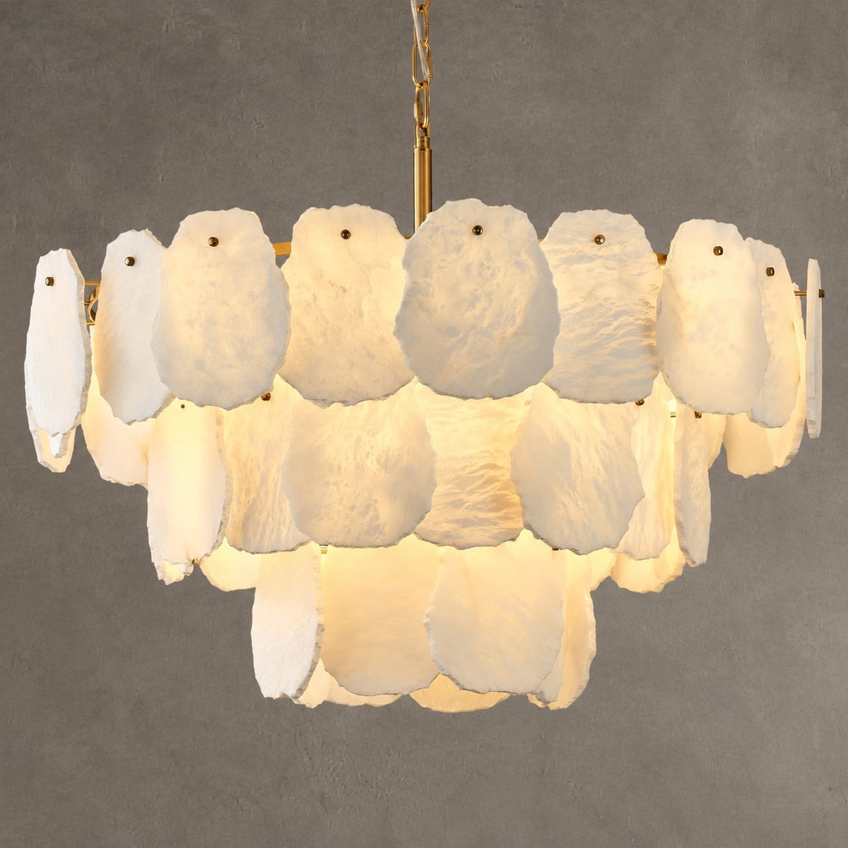 Layered Alabaster Round Chandelier