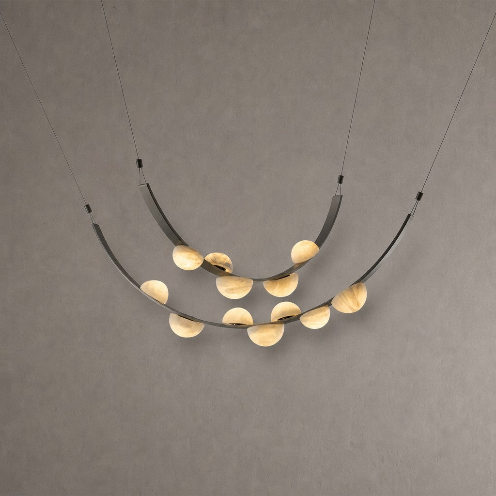Dew Drops Alabaster LED Chandelier – Black White Warm Light