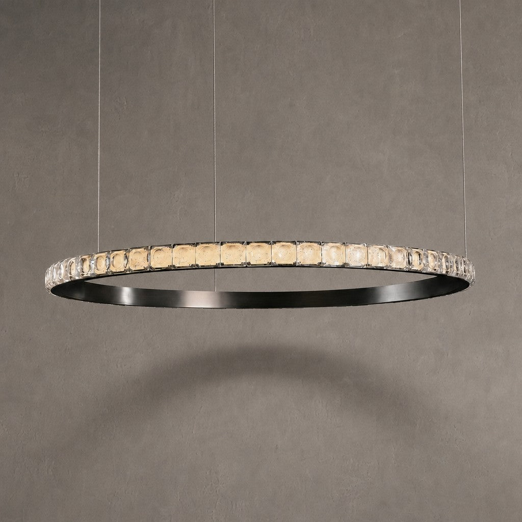 Drake Single-Ring Crystal Chandelier