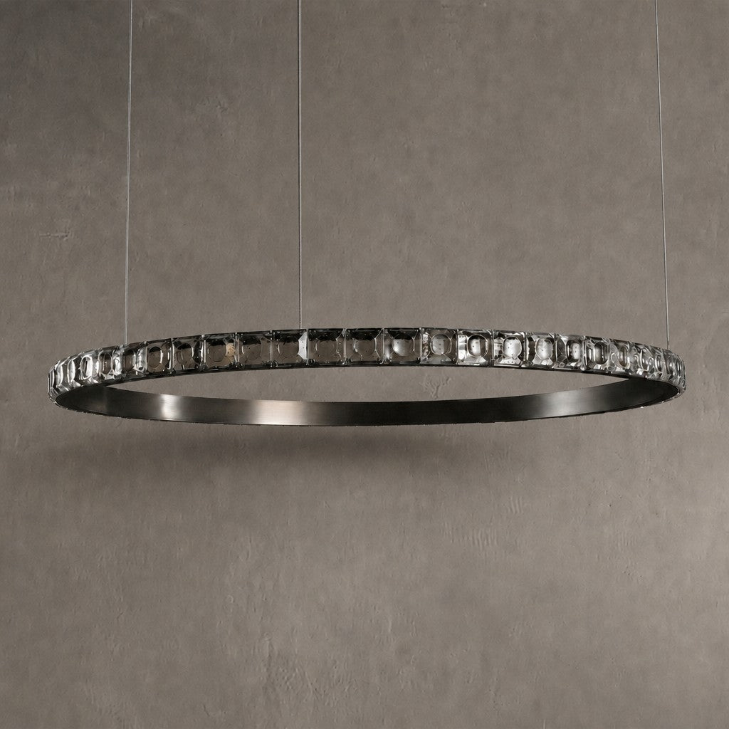Drake Single-Ring Crystal Chandelier