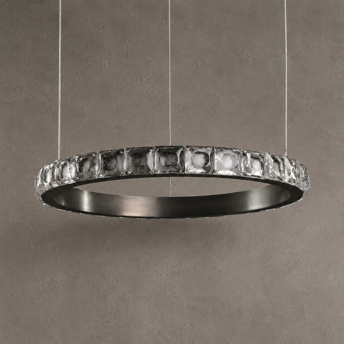 Drake Single-Ring Crystal Chandelier