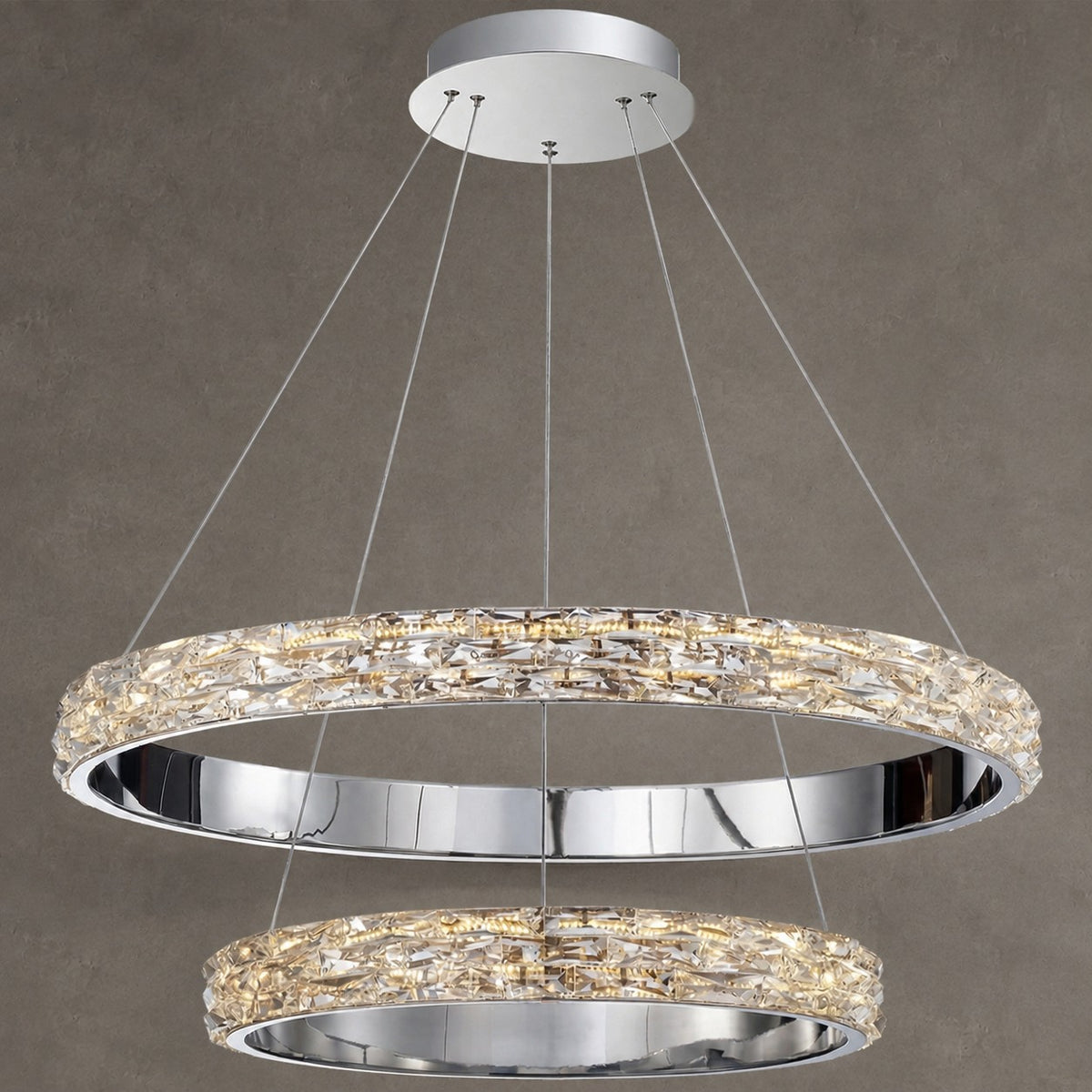 Vega Crystal Halo Chandelier 32"D