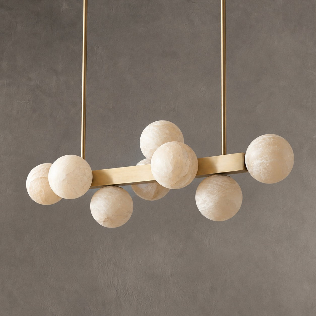 Brass Multi-orb Alabaster Pendant Light