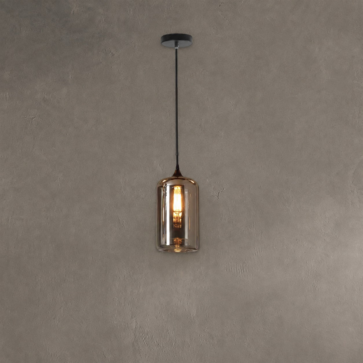 Modern Smoke Gray Glass Pendant Light