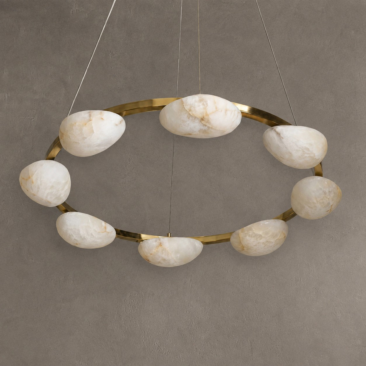 Ciottolo Modern Alabaster Ring Chandelier