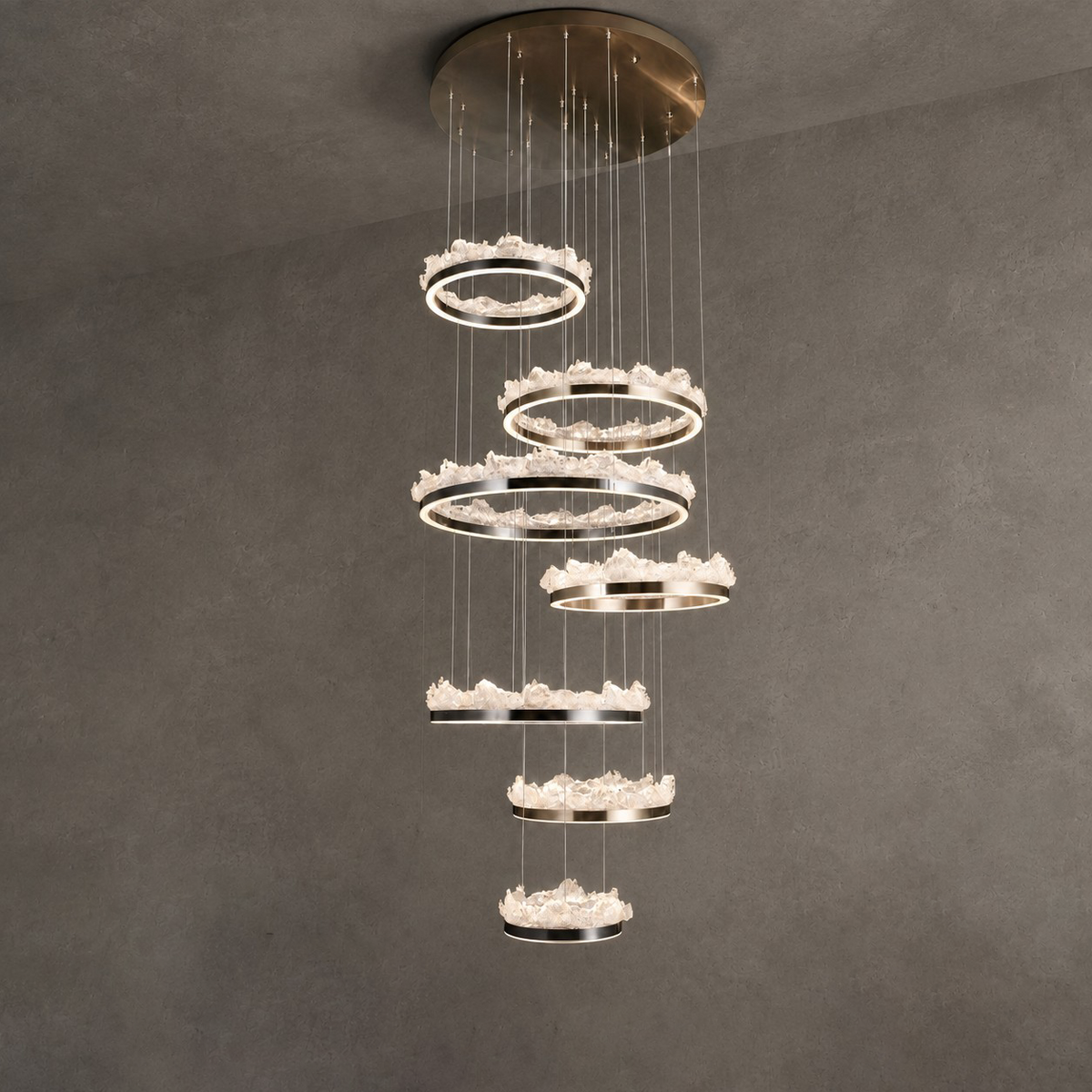 Wind & Wave Modern Sculptural Ring Chandelier