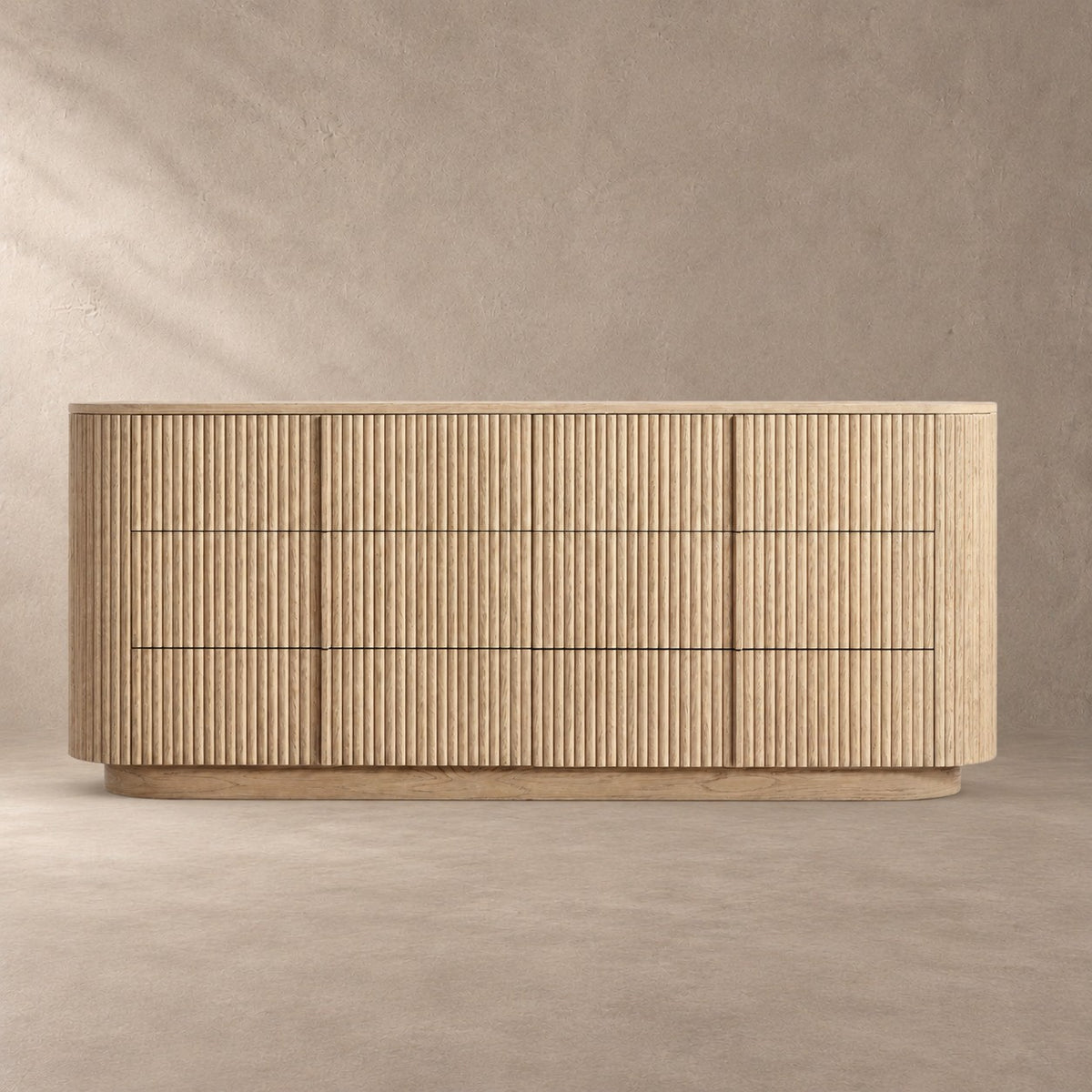 Reeded Oak Dresser with Curved Contours
