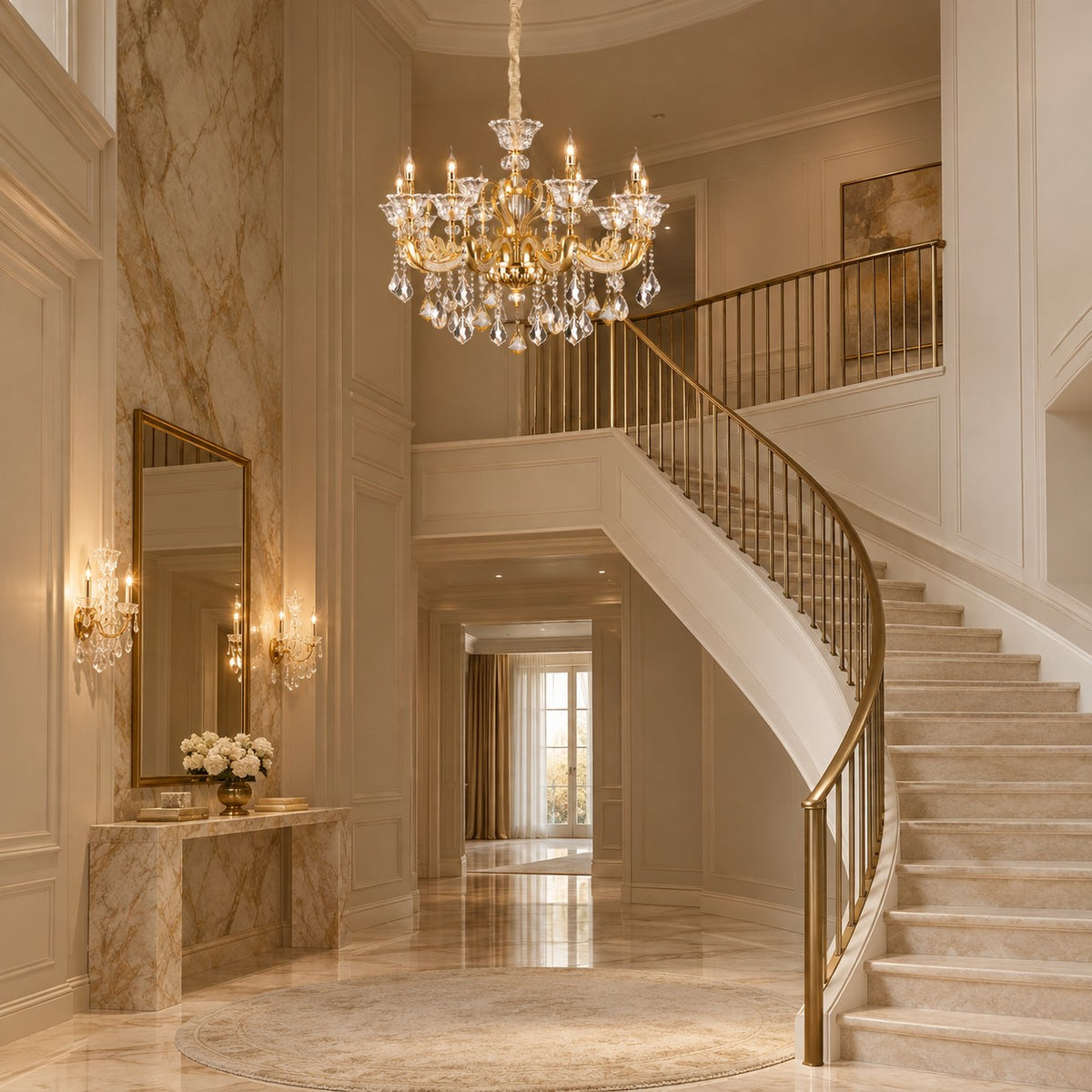 Eternal Baroque Revival Chandelier Series with Diamond-Inspired Crystal-Studded Light Arms