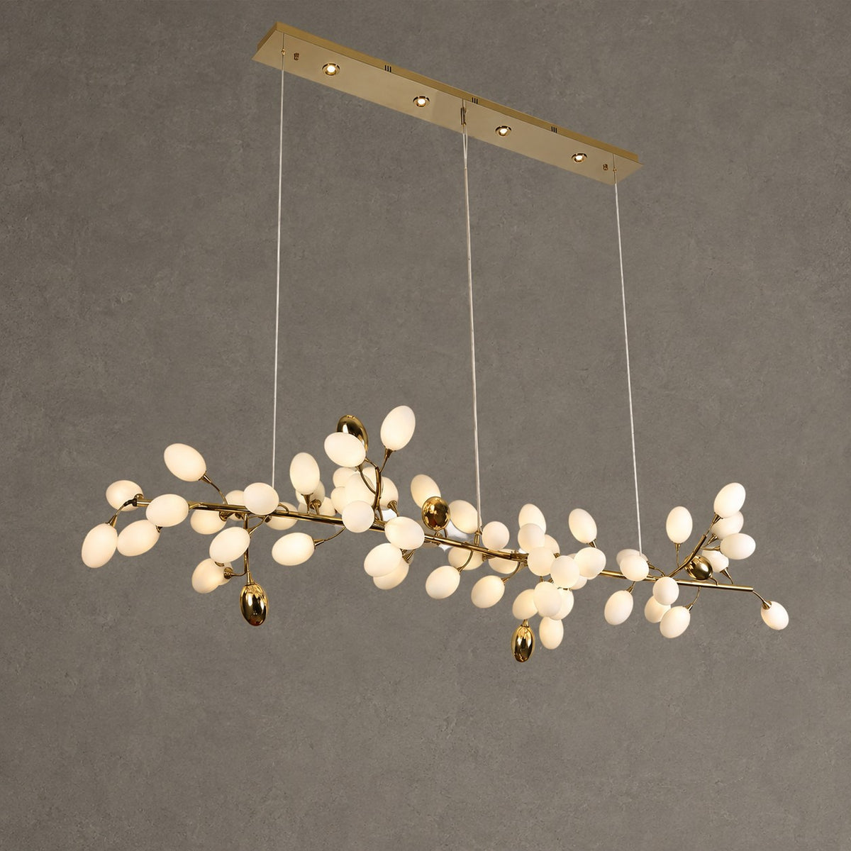 Modern Nordic Creative Art Designer Ring/Linear Pure White Grape Chandelier for Living/Dining Room
