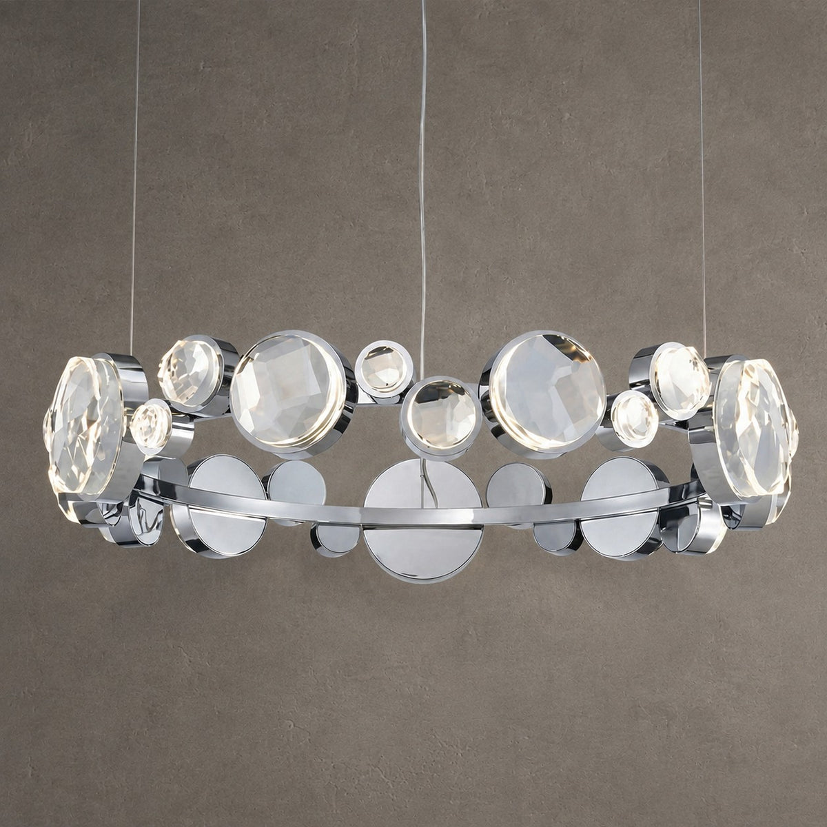 Eclipse Round Crystal Modern Chandelier