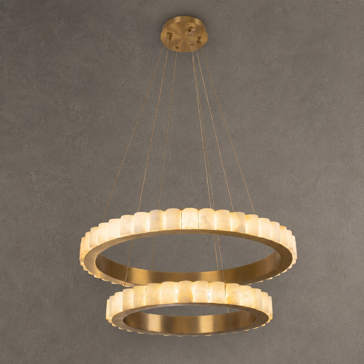 Votelle Alabaster Double Ring Chandelier