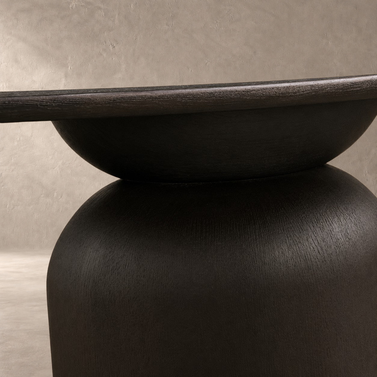 Hand-Sculpted Modern Oval Oak Dining Table