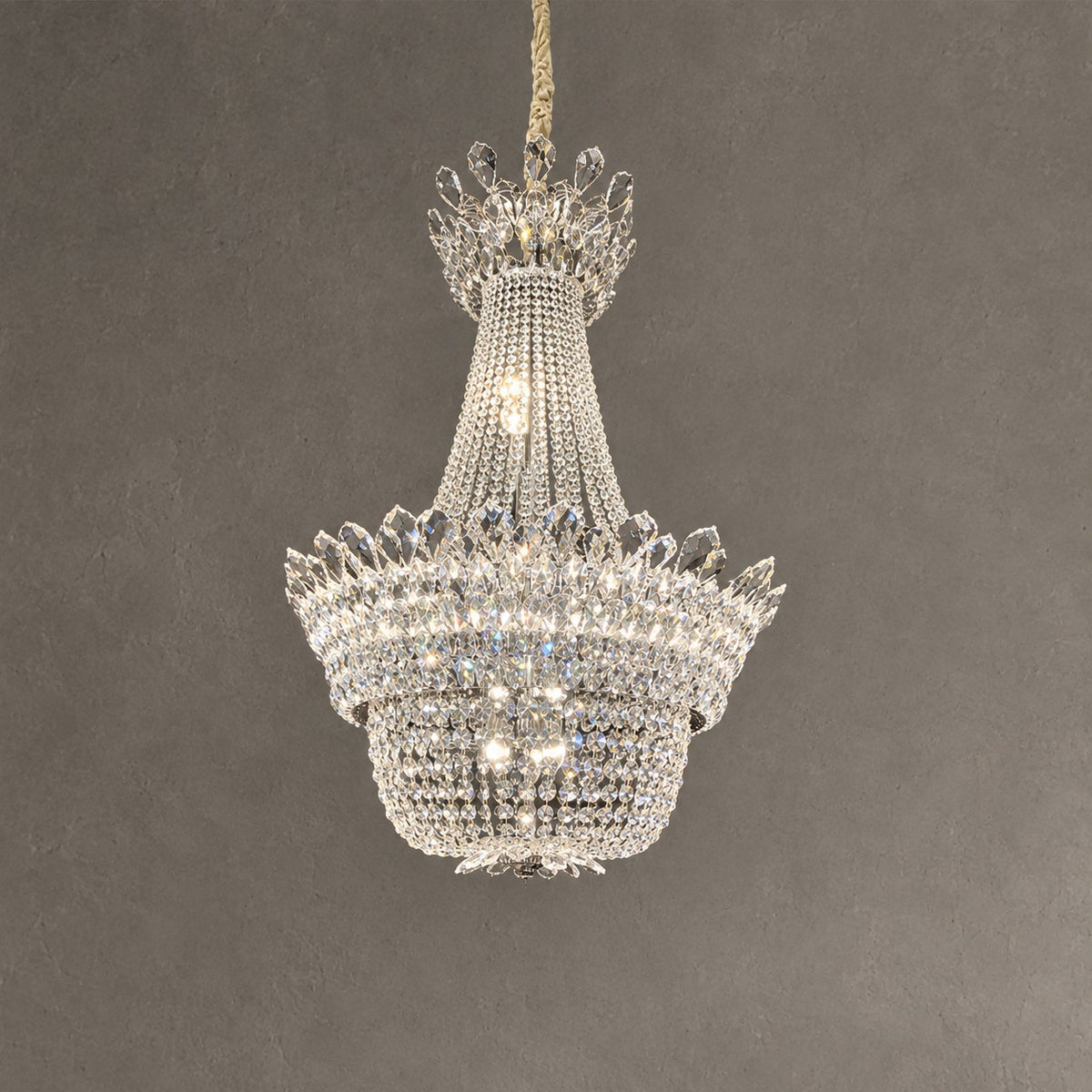 Empire Crystal Pendant Chandelier for Foyer/Entryway