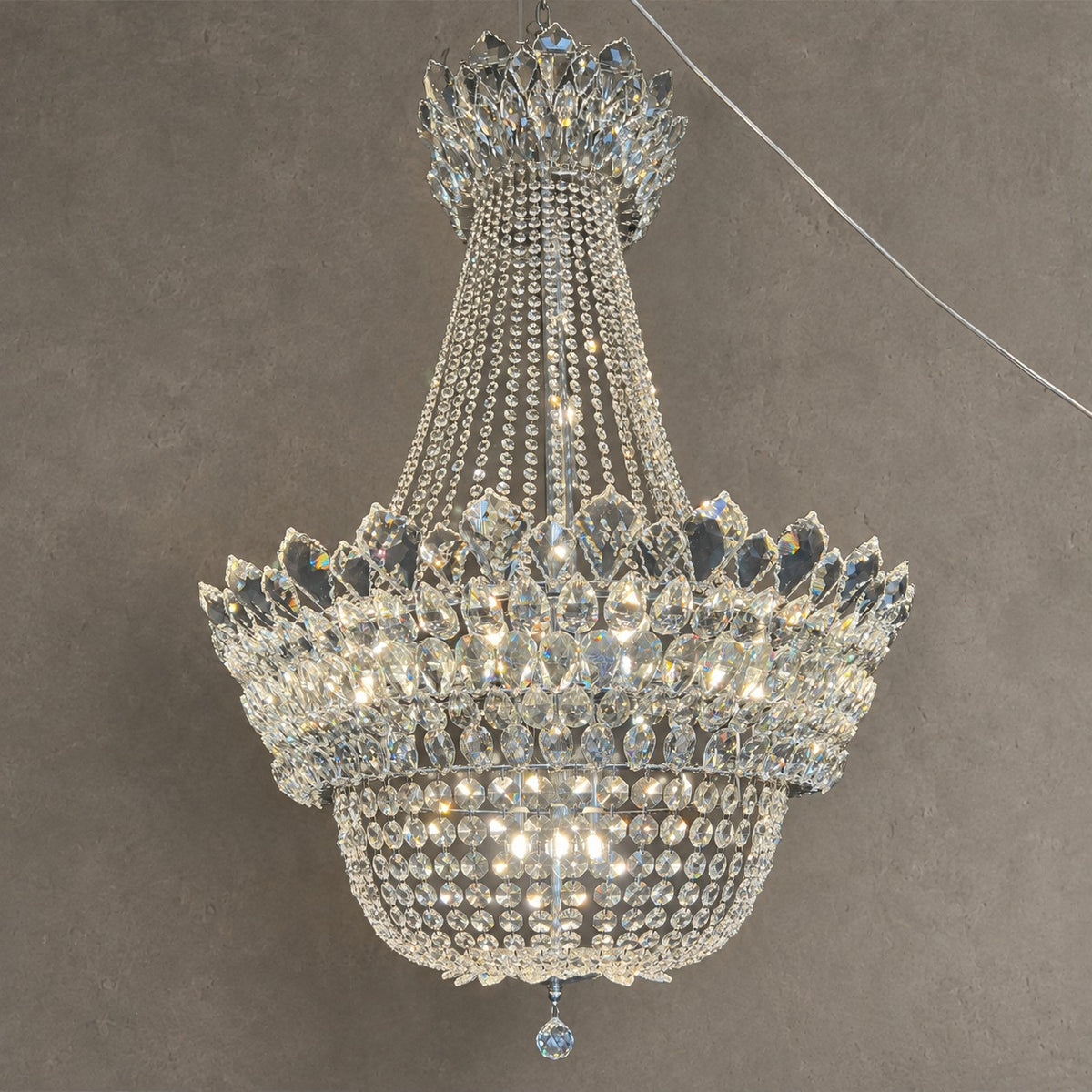 Empire Crystal Pendant Chandelier for Foyer/Entryway