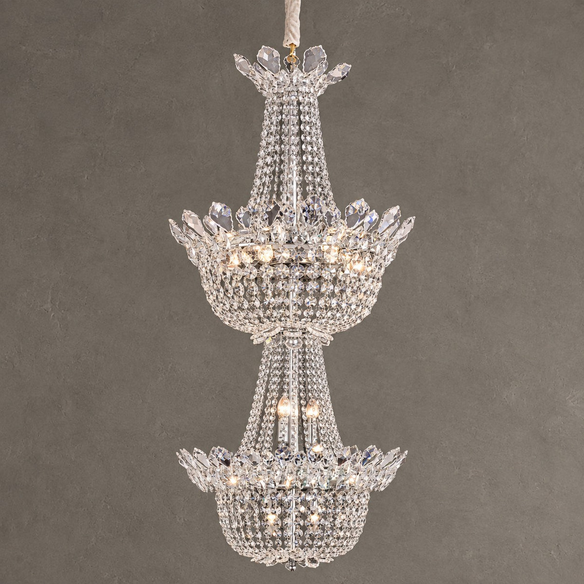 Empire Crystal Pendant Chandelier for Foyer/Entryway