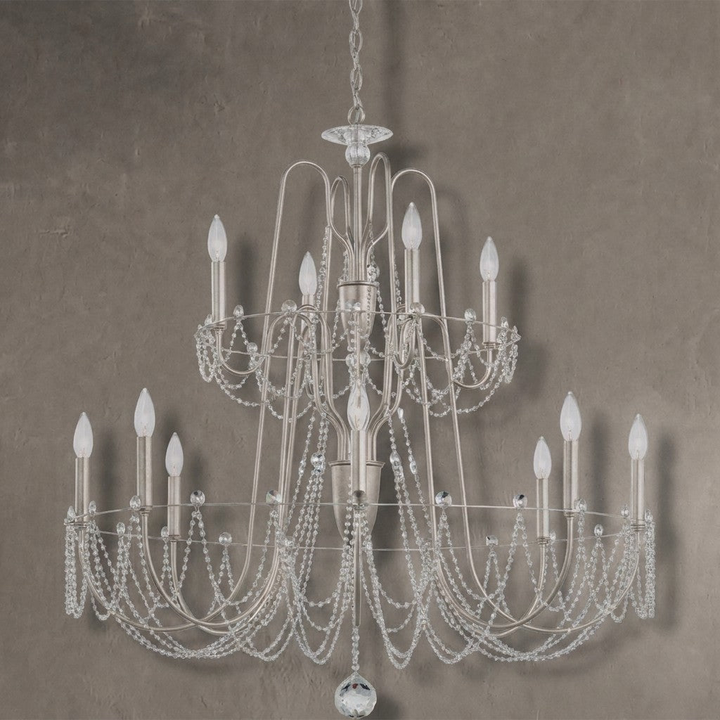 Esmeralda 2-Tier Crystal Chandelier 37"