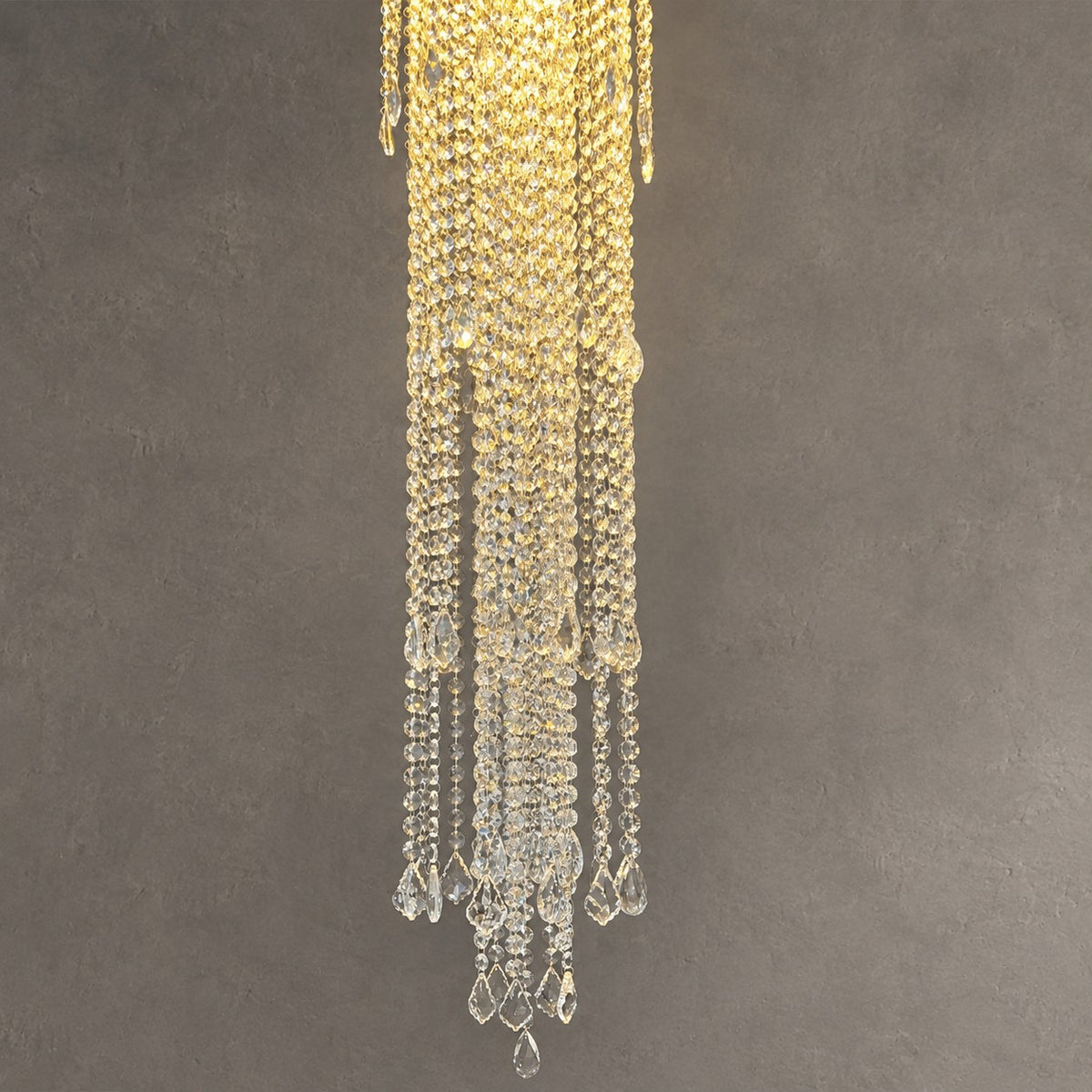 Extra Large Light Luxury Stairwell Crystal Tassel Chandelier for Staircase/High Floor Hall/Loft
