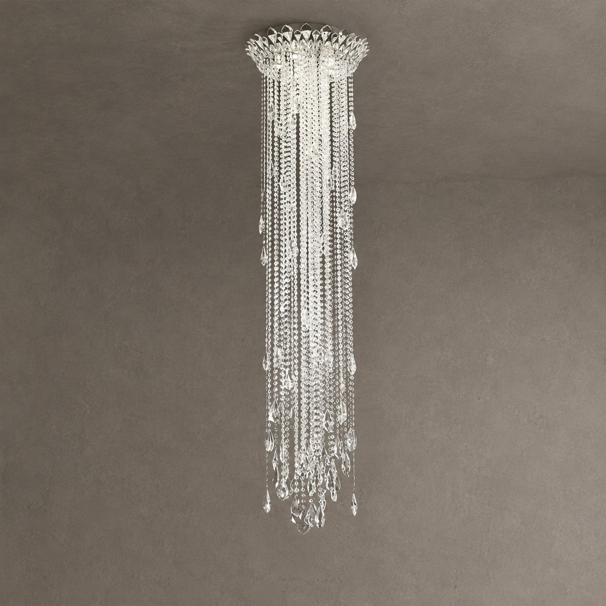 Extra Large Light Luxury Stairwell Crystal Tassel Chandelier for Staircase/High Floor Hall/Loft