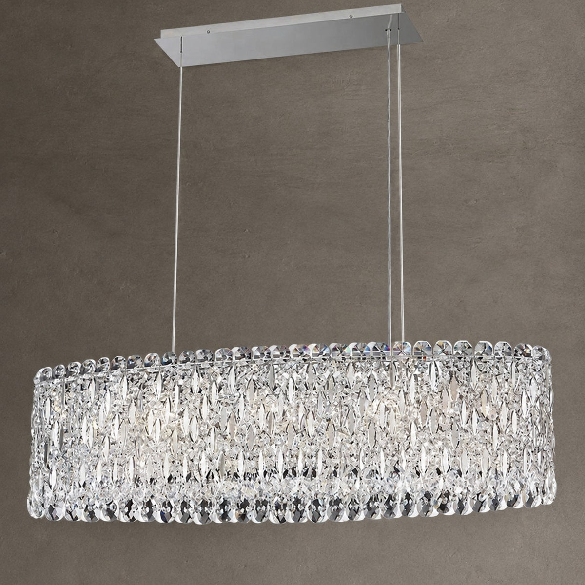 Extra Large Modern Fashion Oval Crystal Pendant Chandelier for Dining Room/Kitchen Island