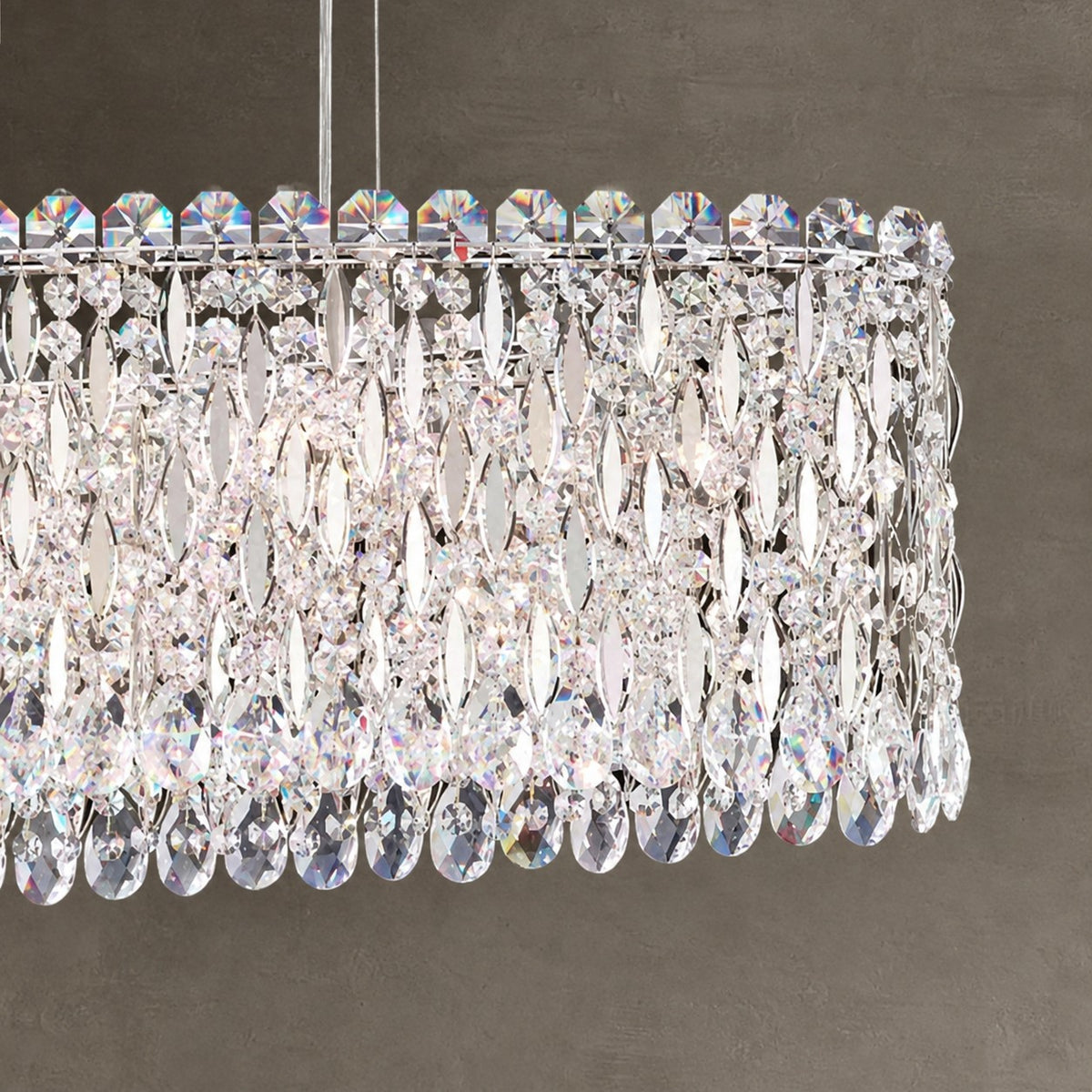 Extra Large Modern Fashion Oval Crystal Pendant Chandelier for Dining Room/Kitchen Island
