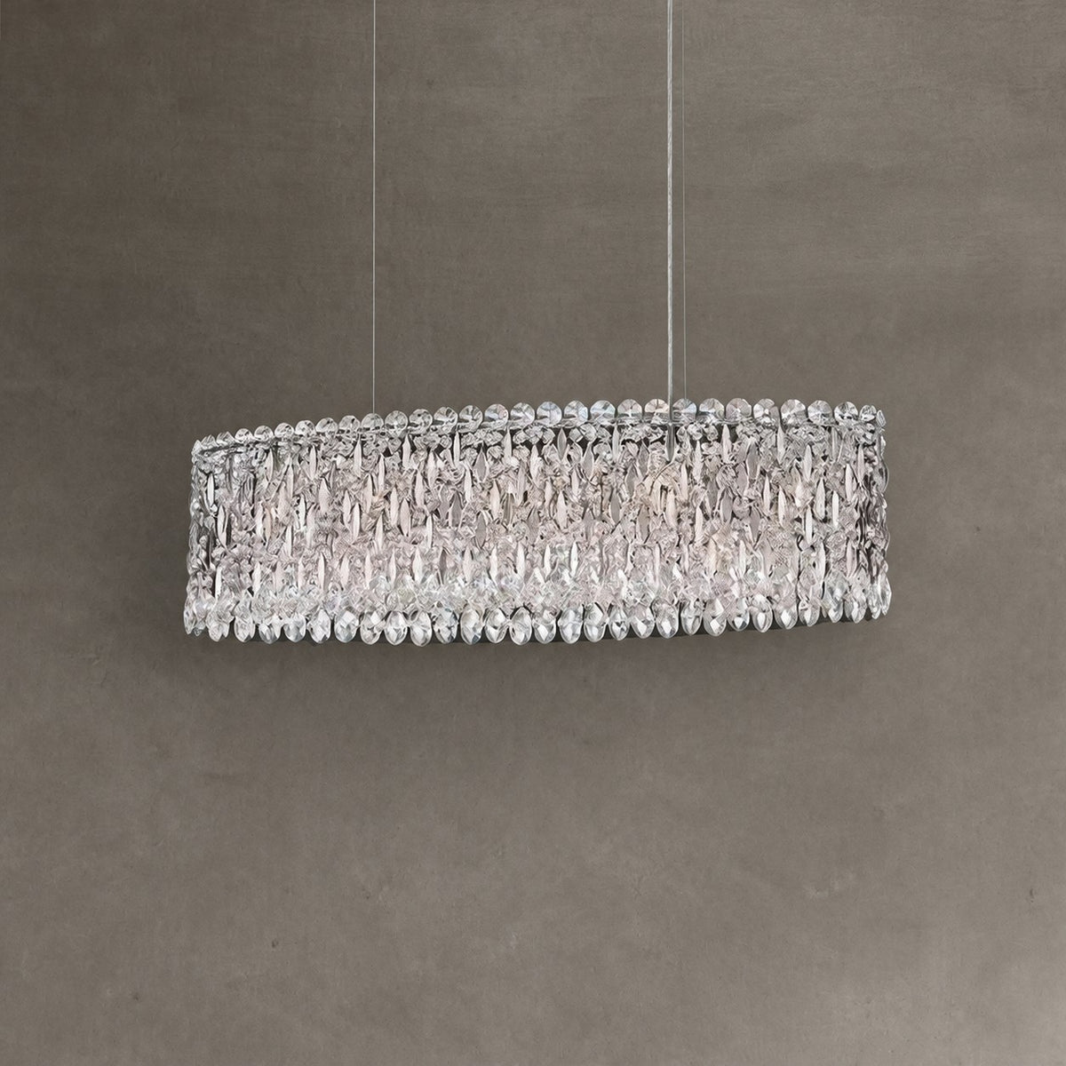 Extra Large Modern Fashion Oval Crystal Pendant Chandelier for Dining Room/Kitchen Island
