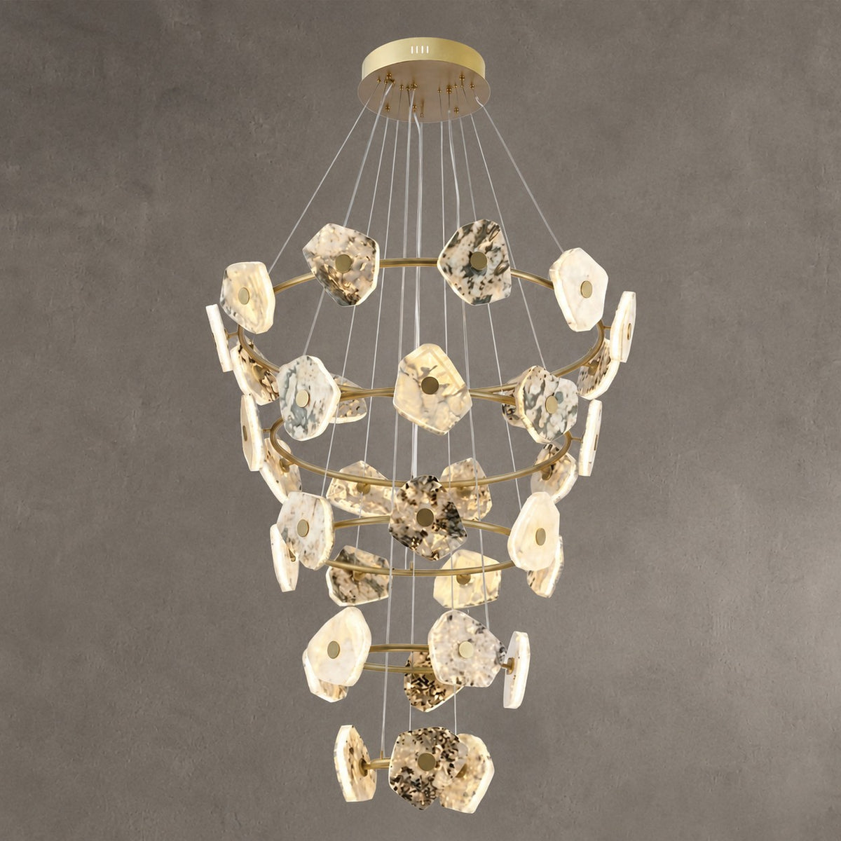 Petra Modern Natural Stone Cascading Chandelier