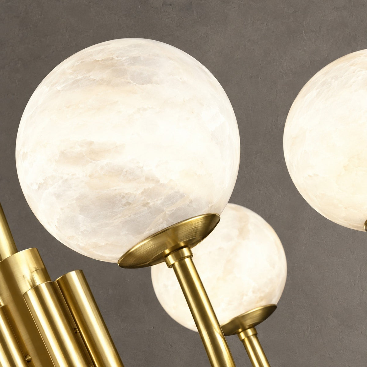 Modern Luxury Alabaster Chandelier, Pendant Brass Chandelier