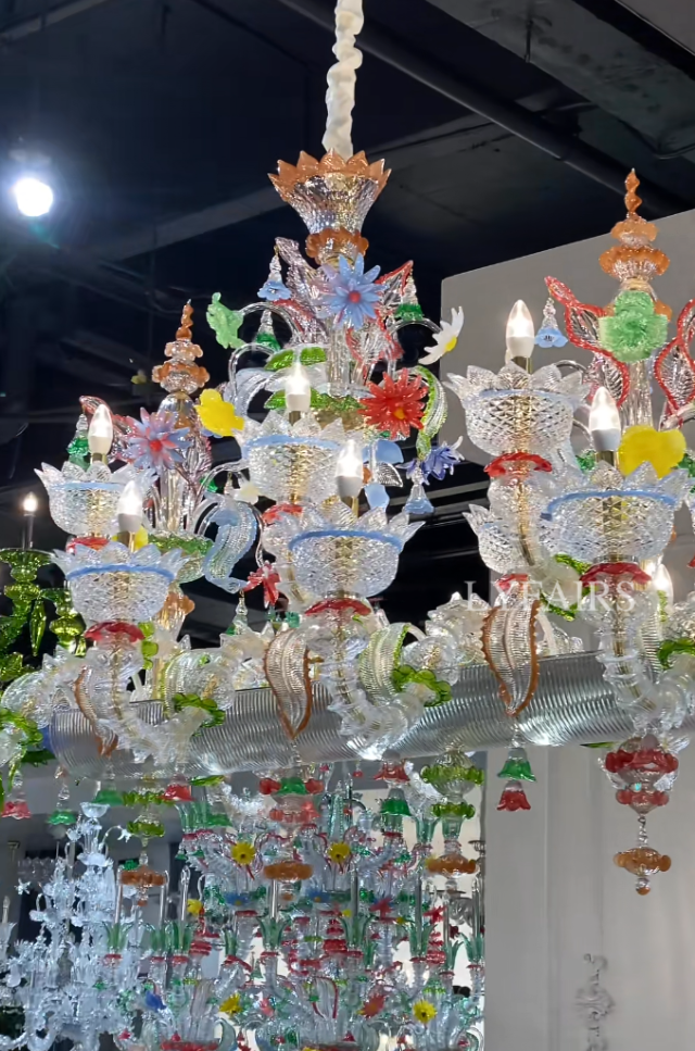 Artisan Multi-Layer Vibrant Handcrafted Botanical Branch Crystal Chandelier