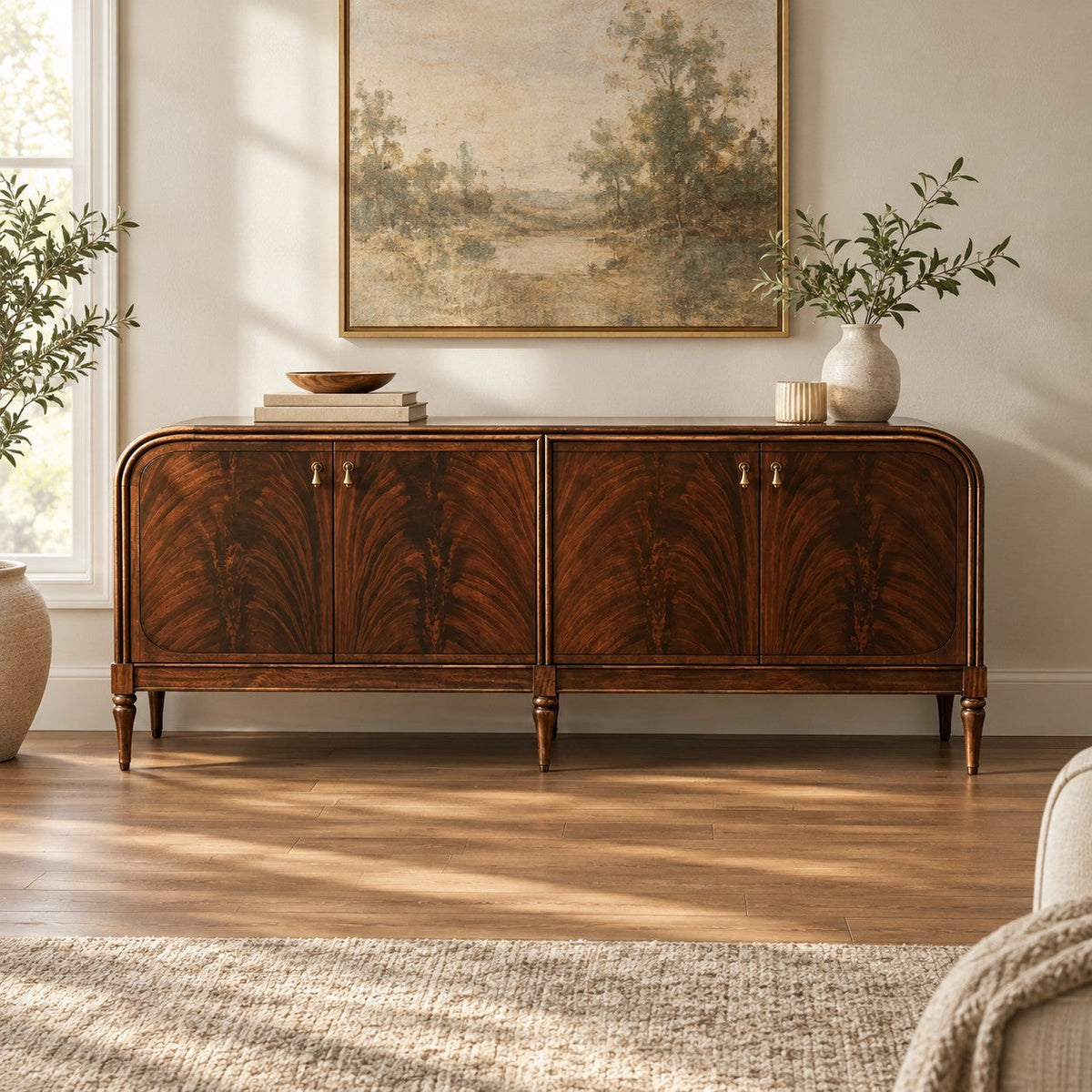 Vintage Mahogany Wood Storage Sideboard