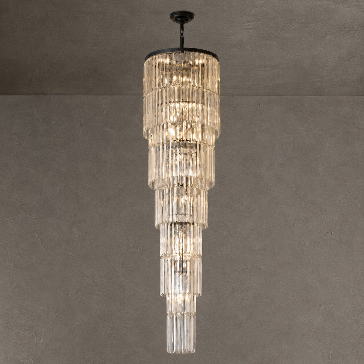 D500 Stripe Crystal Chip Stair Light - Black