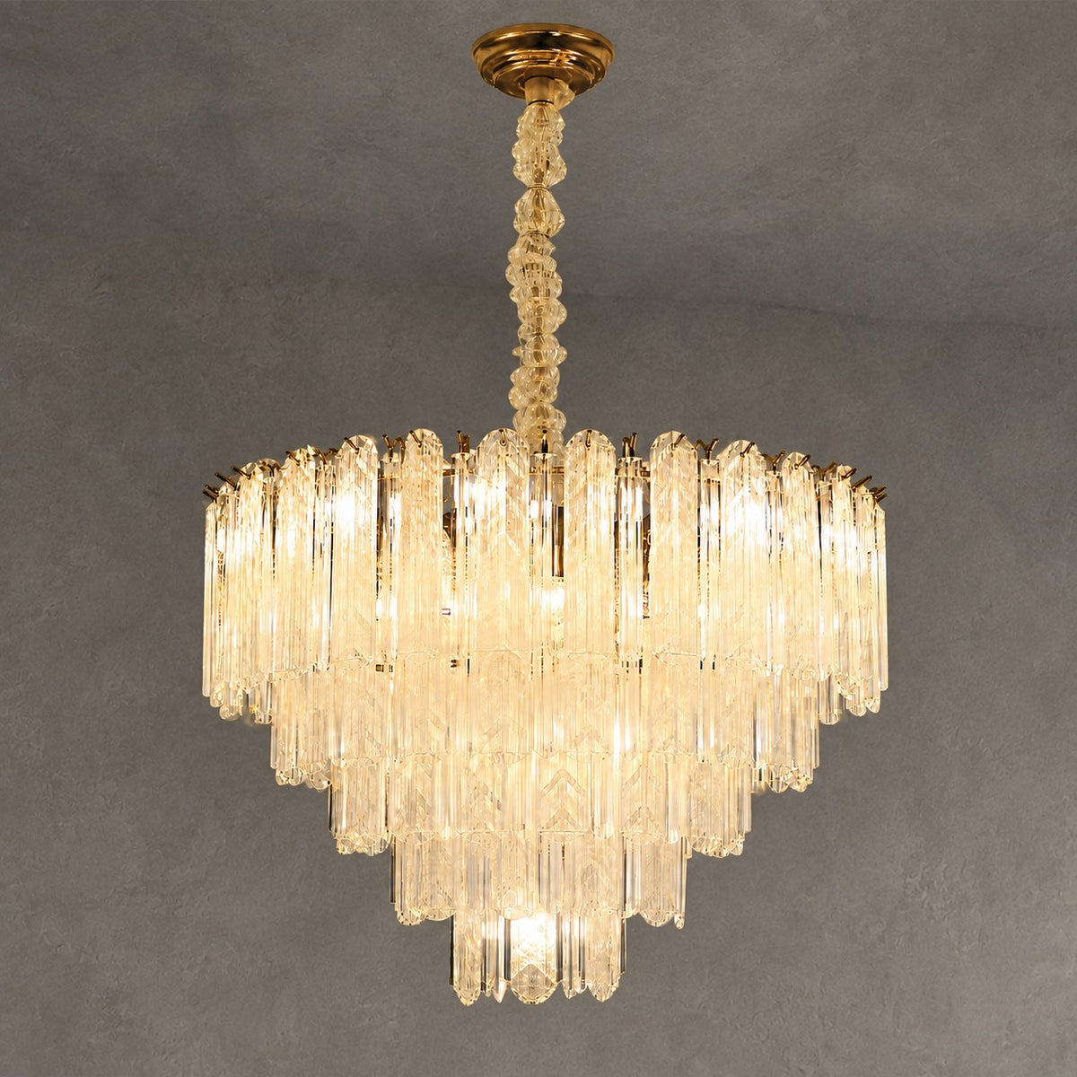 Quadro Glass Rod Chandelier