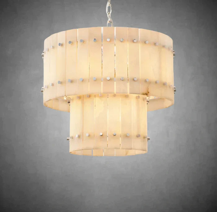 Marcus Alabaster Round Tiered Chandelier