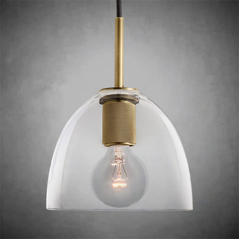 Utilitaive Cloche Pendant Light – Aluminum‑Zinc Frame with Glass Shade