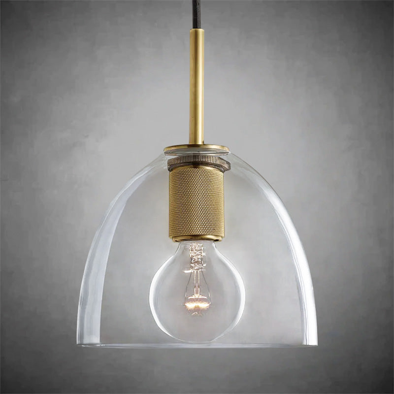 Utilitaive Cloche Pendant Light – Aluminum‑Zinc Frame with Glass Shade
