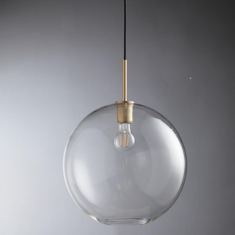 Fanci 11\" Brass Glass Globe Shade Ceiling Pendant Light