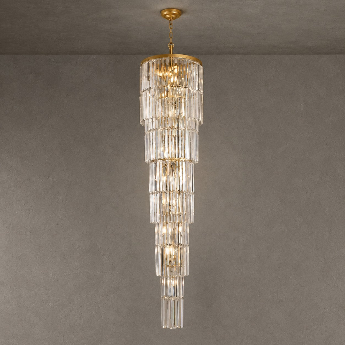 D500 Striped Crystal Stair Light - Gold