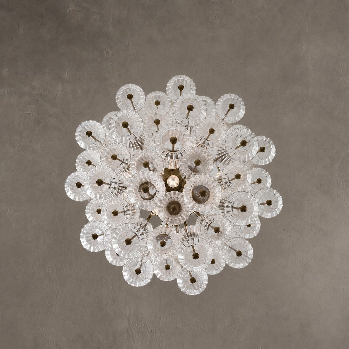 Florenzia Chandelier Ribbed Glass Cascade Gold