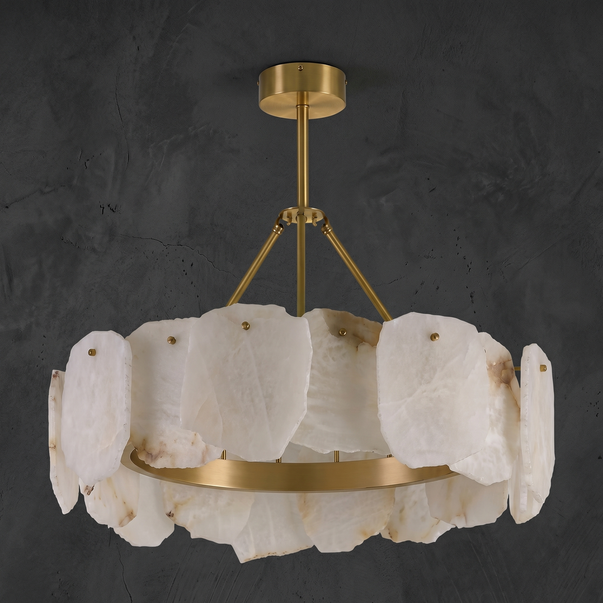 Round Chandelier in a dining room