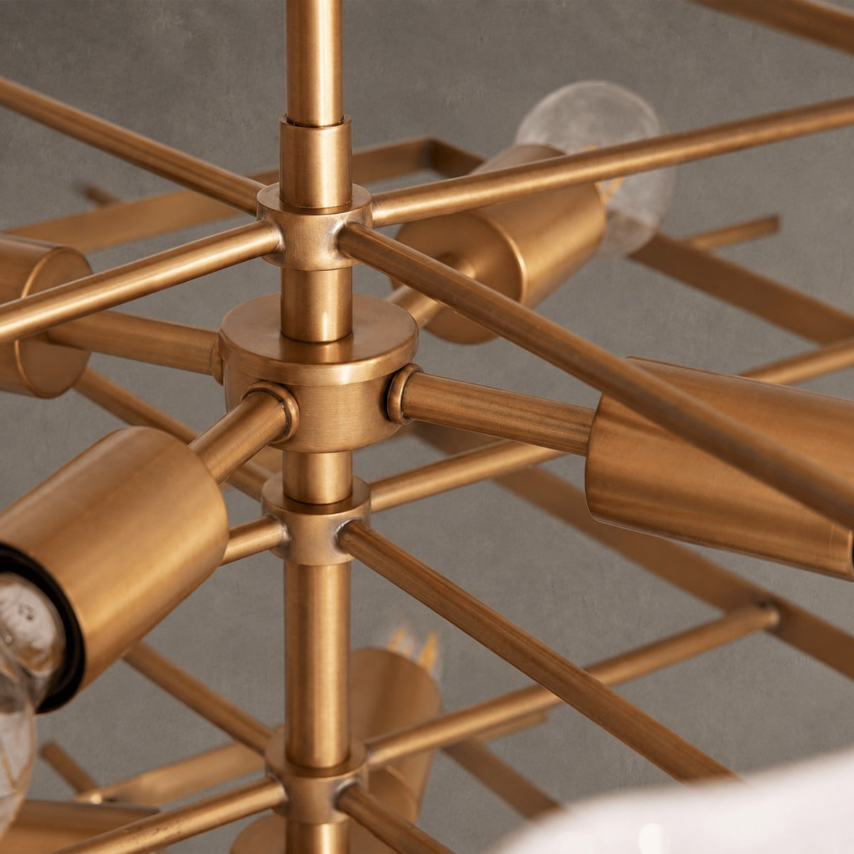 Chandelier  Francis Bubbled Glass Tiered Brass