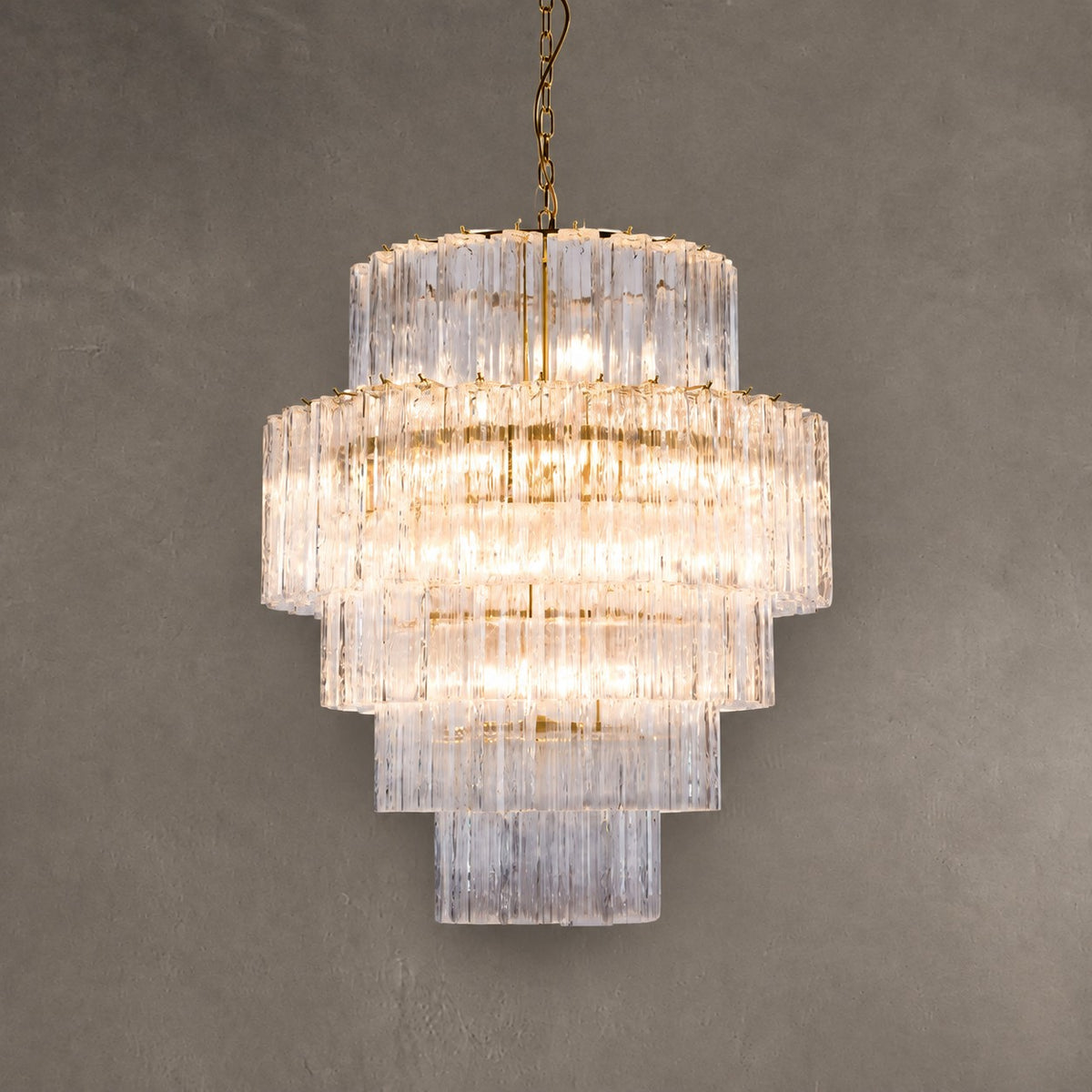 Freccia Treviso Murano Glass Tube Chandelier