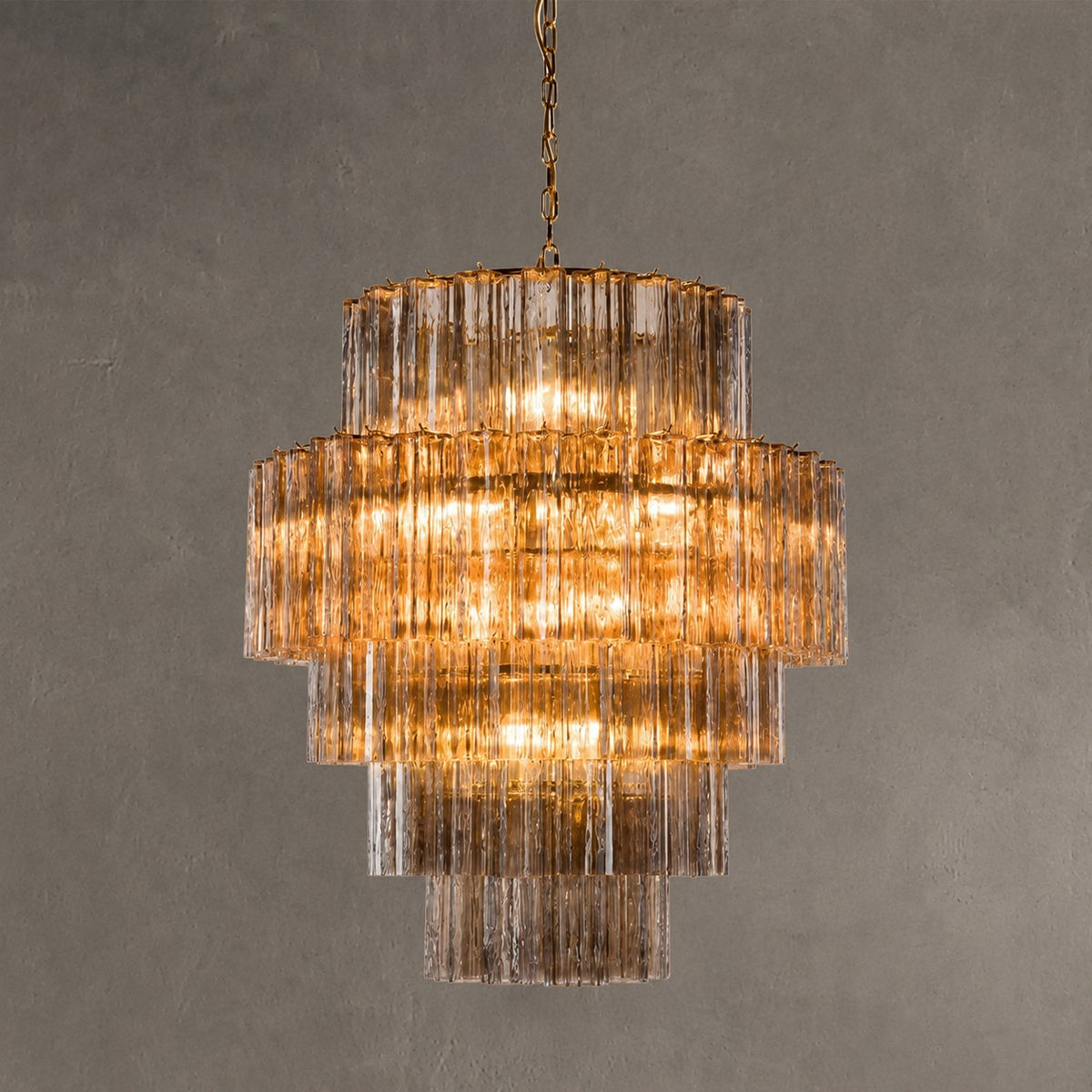 Freccia Treviso Murano Glass Tube Chandelier