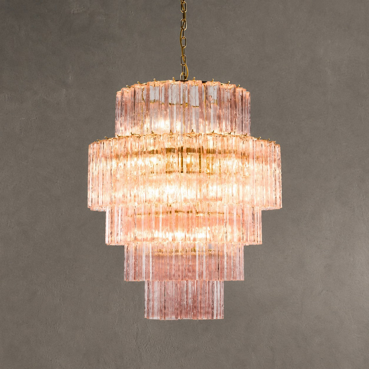 Freccia Treviso Murano Glass Tube Chandelier