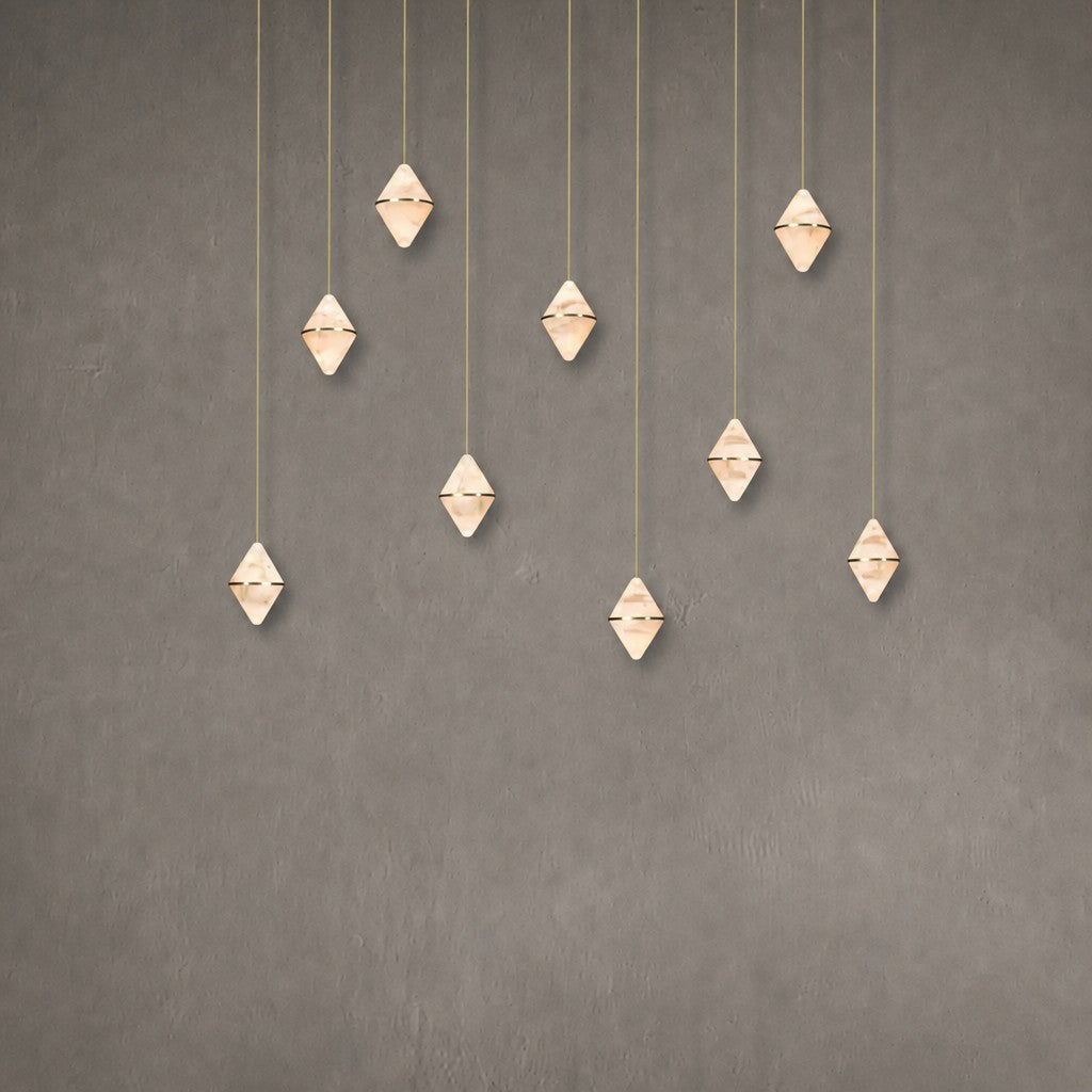 Gem Rectangular Alabaster Chandelier 9