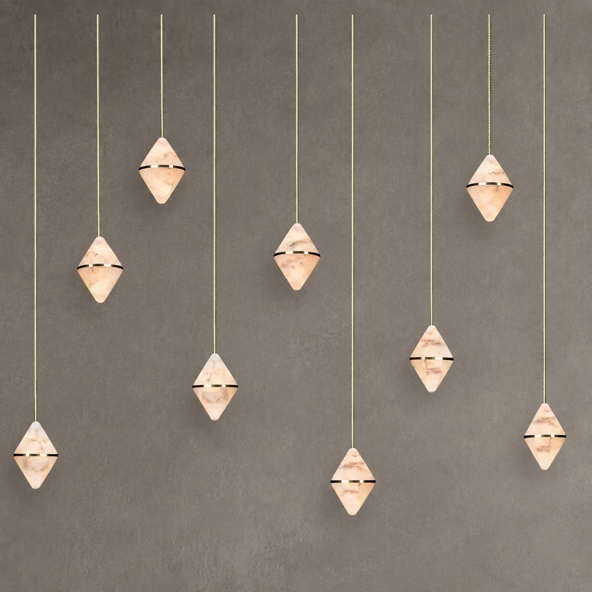 Gem Rectangular Alabaster Chandelier 9