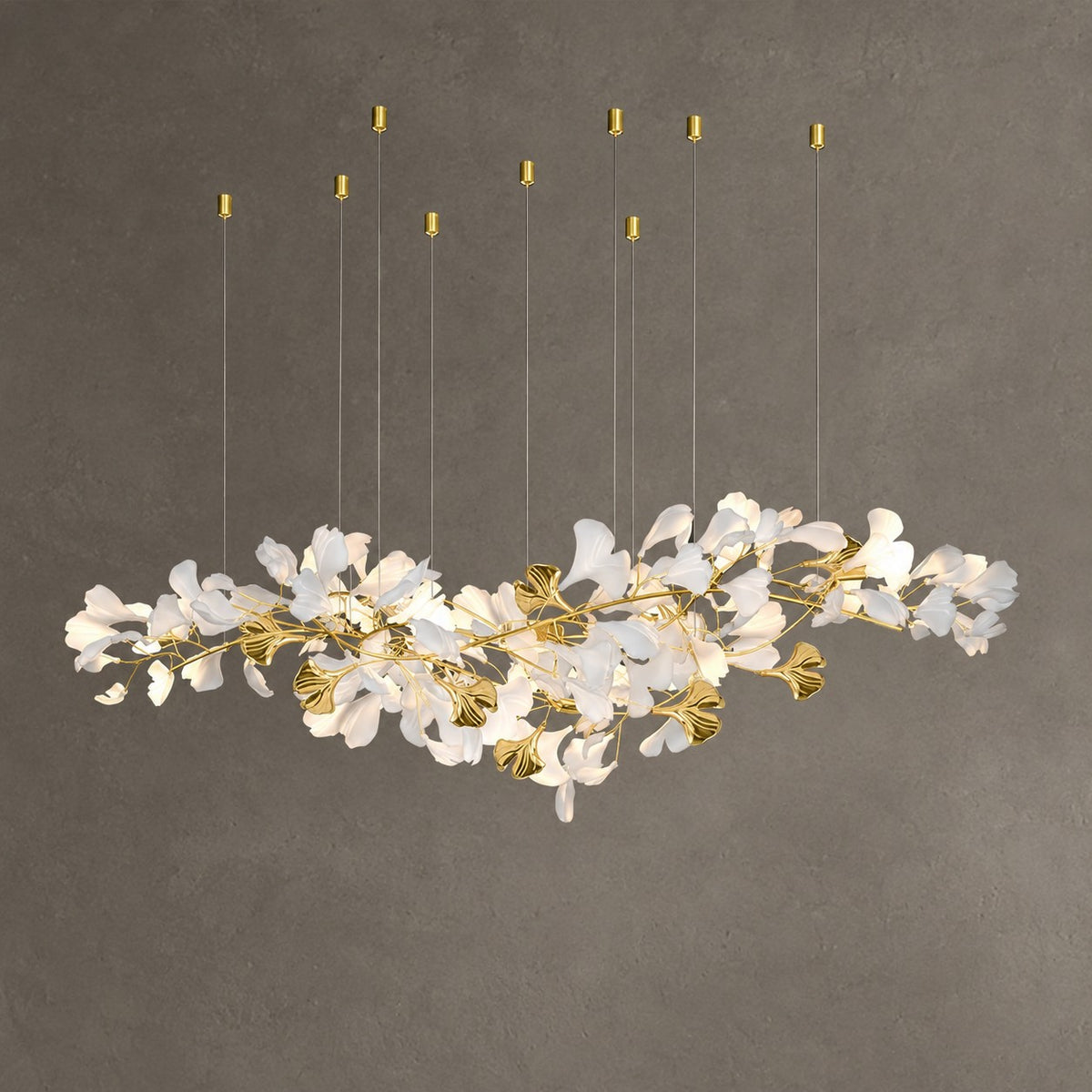 Gingko Ceramic Branch Chandelier Z