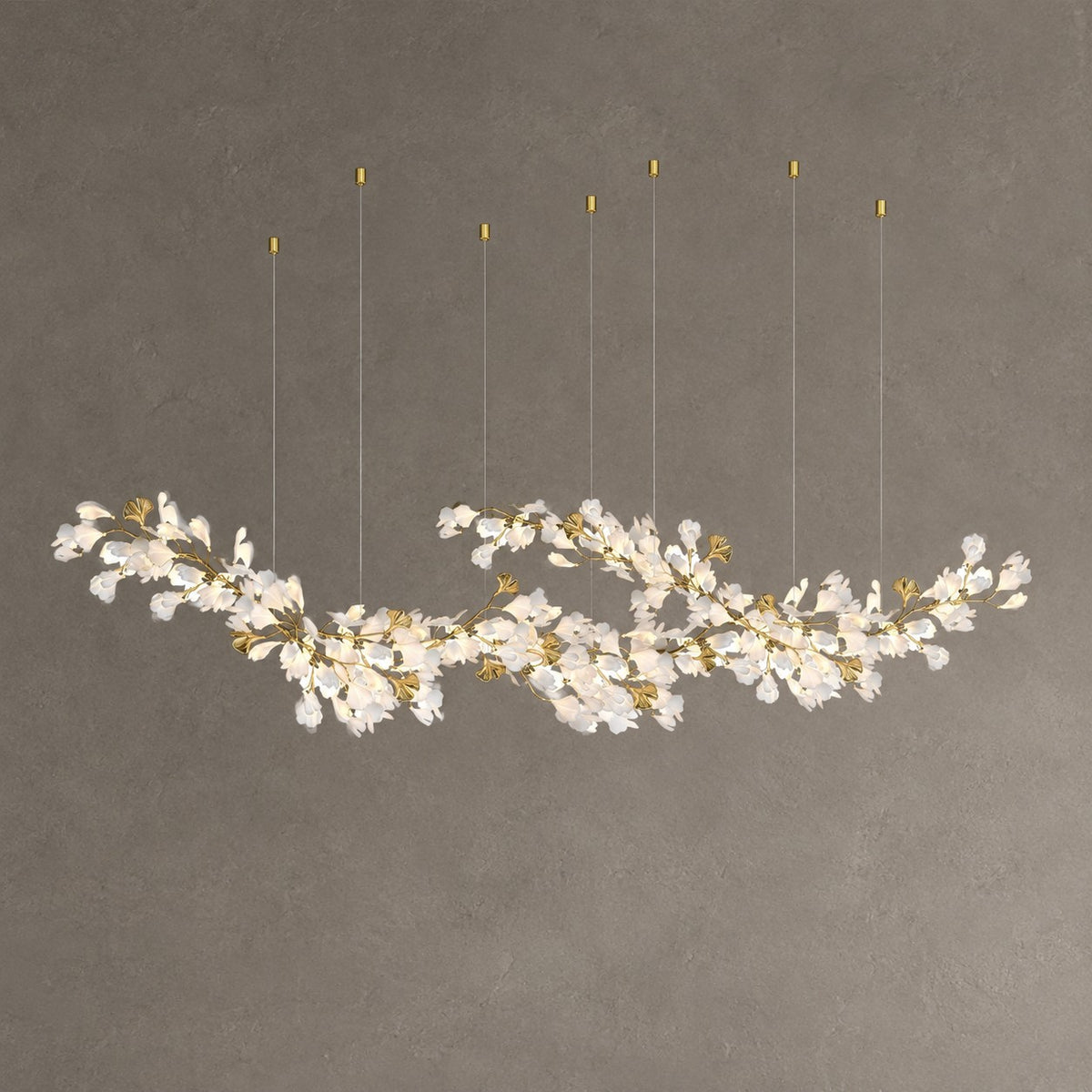 Gingko Ceramic Branch Chandelier Z