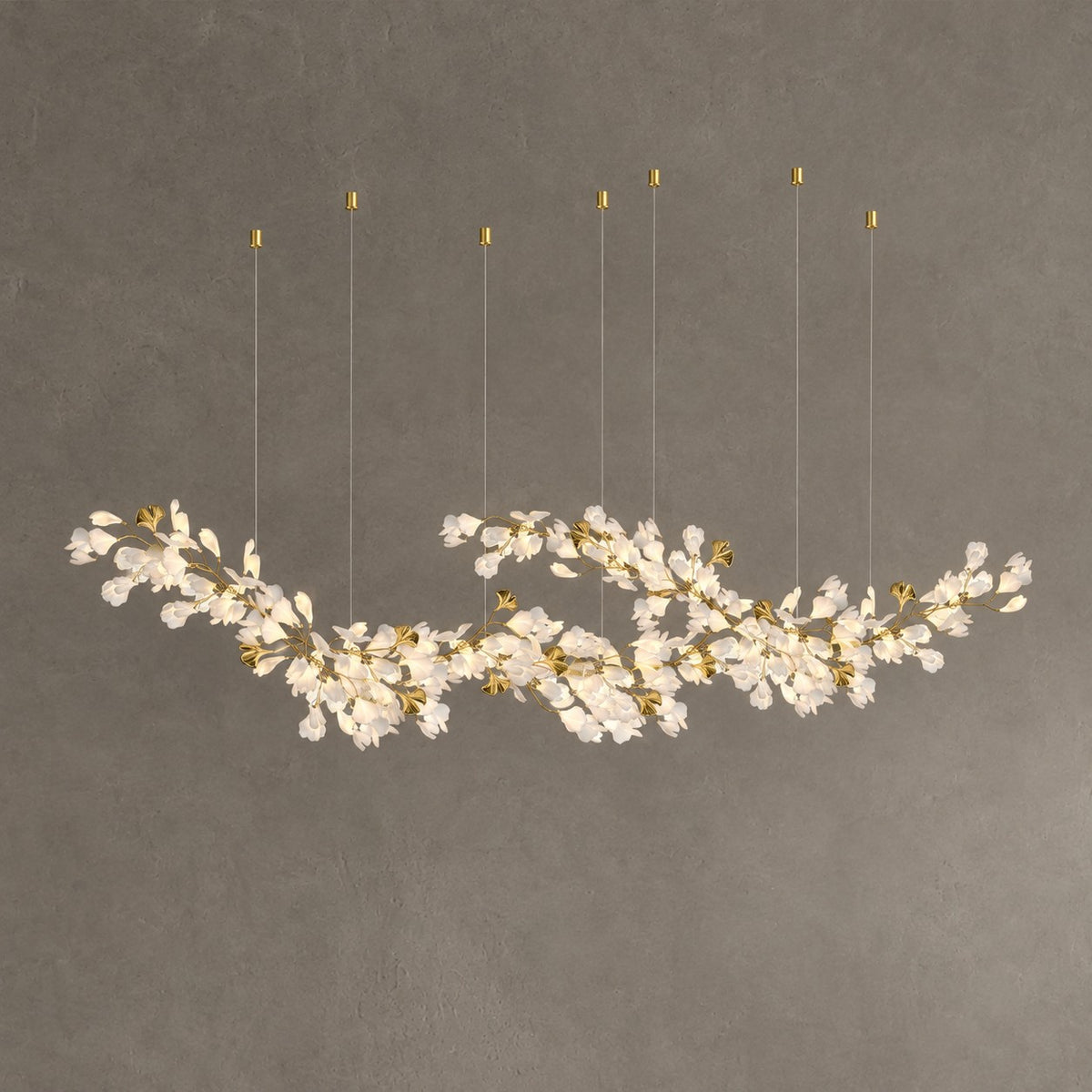 Gingko Ceramic Branch Chandelier Z