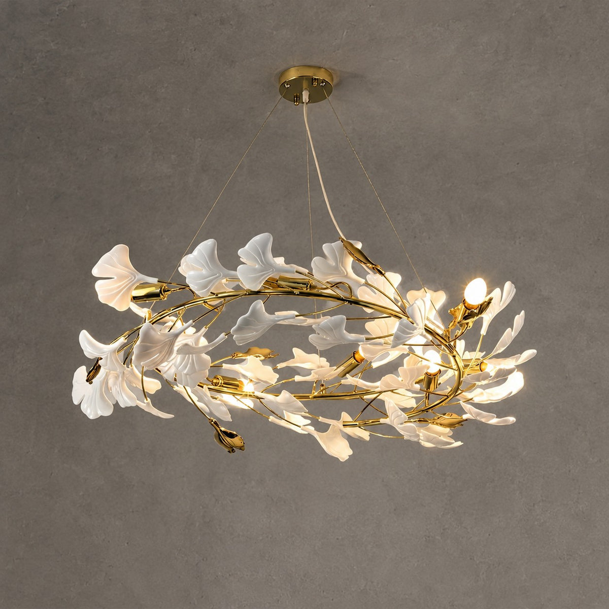 Gingko Ceramic Branch Chandelier Z