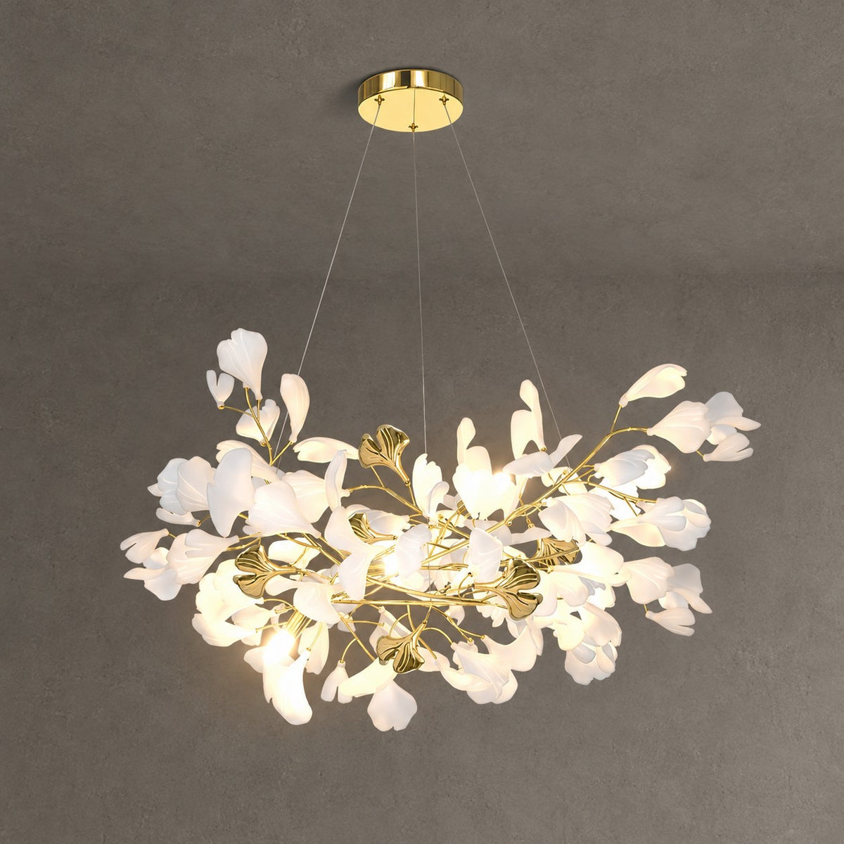 Gingko Ceramic Branch Chandelier Z